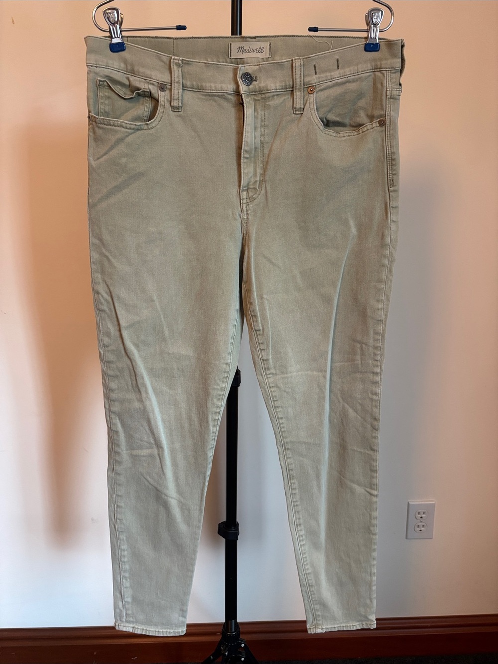 Madewell Skinny Jeans in Light Olive
